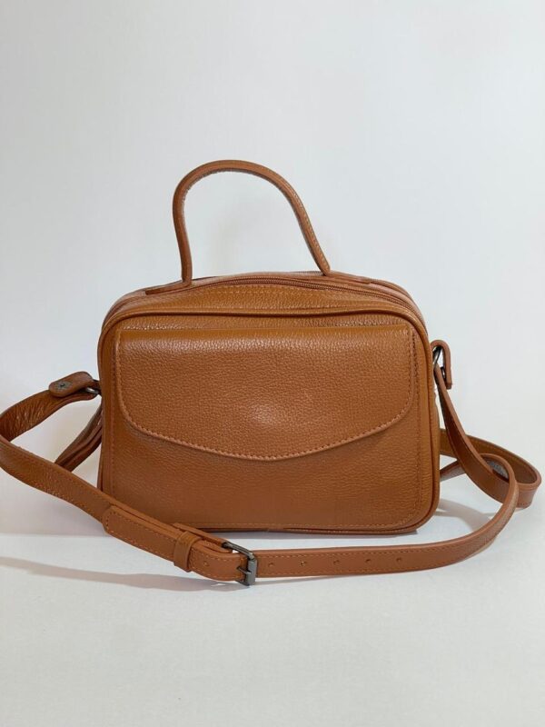 Bolsa Couro Legítimo 2 zíper / média