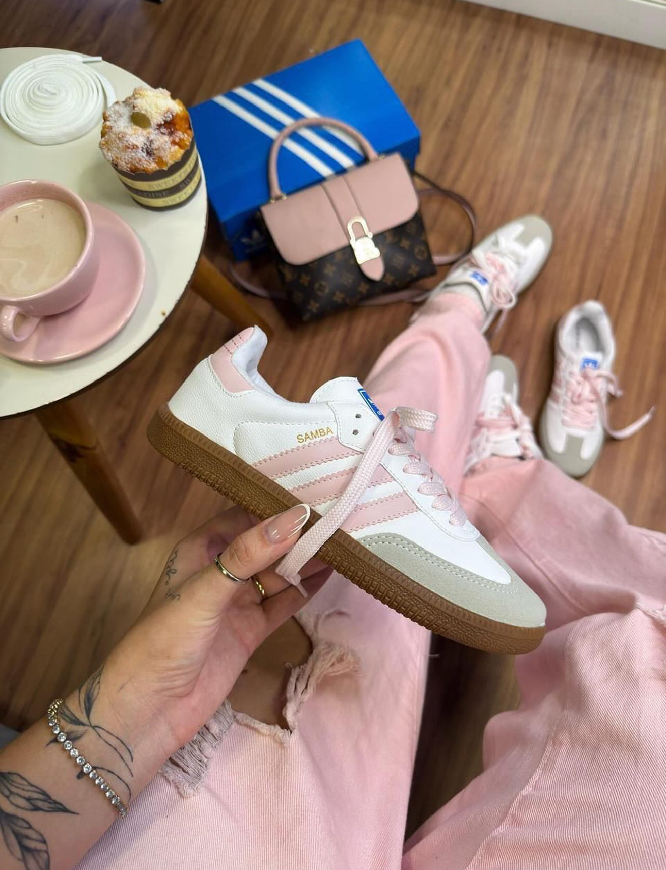 Samba branco/rose